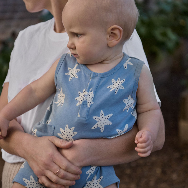 Nature Baby Camper Suit - Sea Stars Print