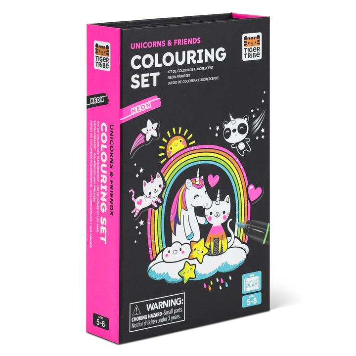 Tiger Tribe Neon Colouring Set - Unicorn & Friends