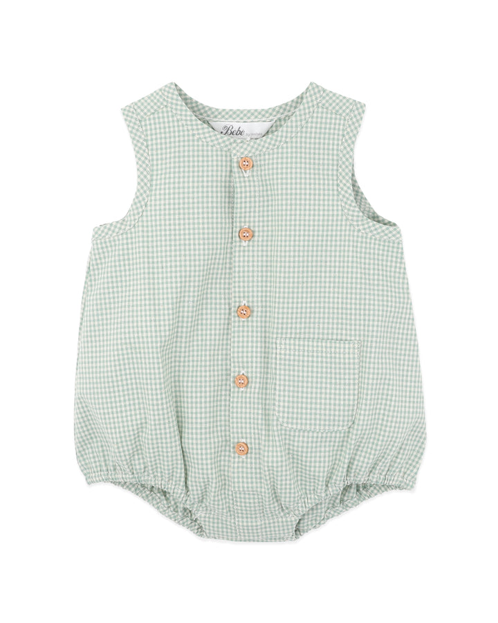 Bébé by Minihaha Scout Check Bodysuit - Sage Check