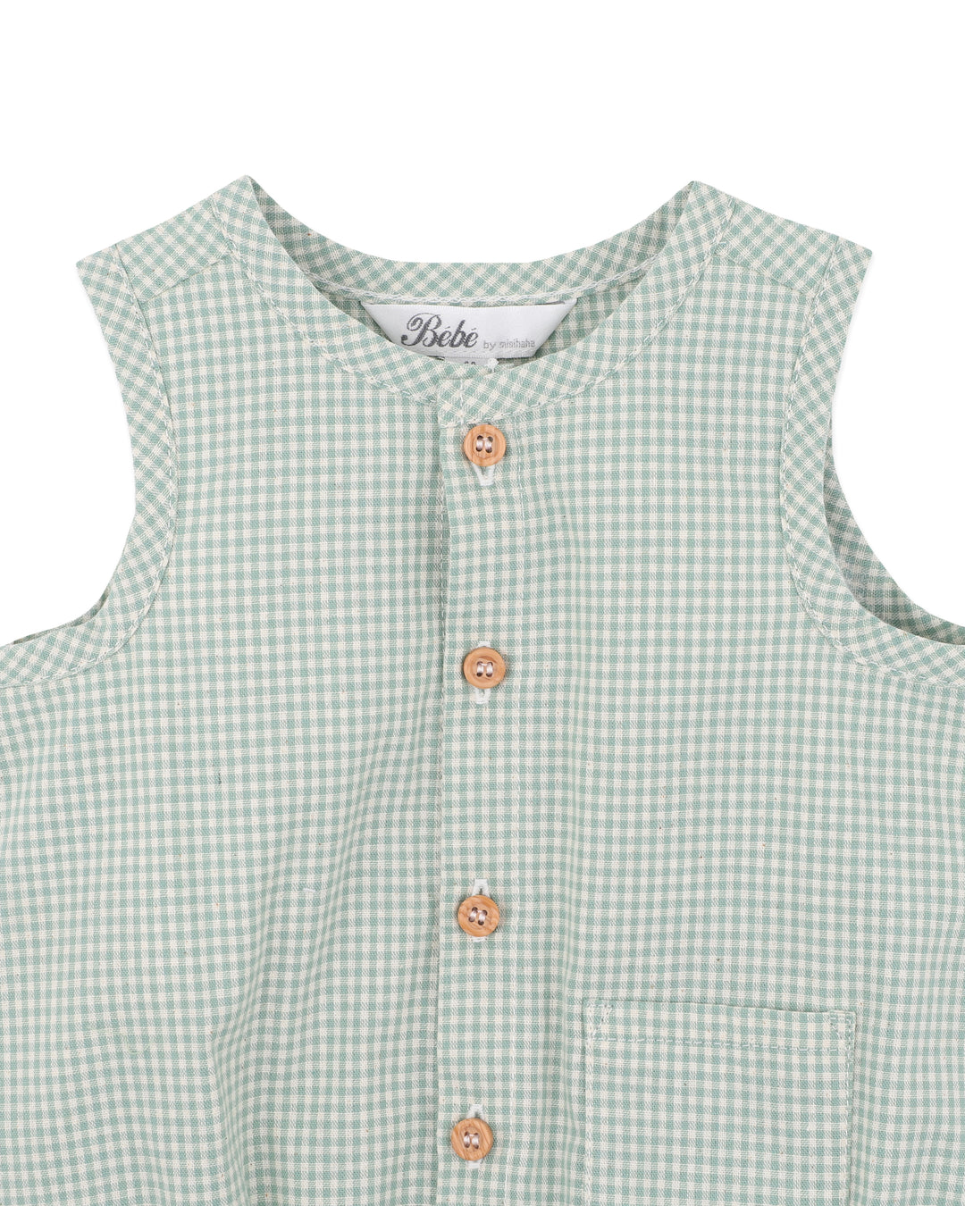Bébé by Minihaha Scout Check Bodysuit - Sage Check