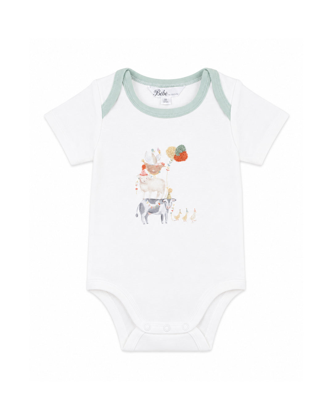 Bébé by Minihaha Scout Animal Stack Bodysuit - Cloud