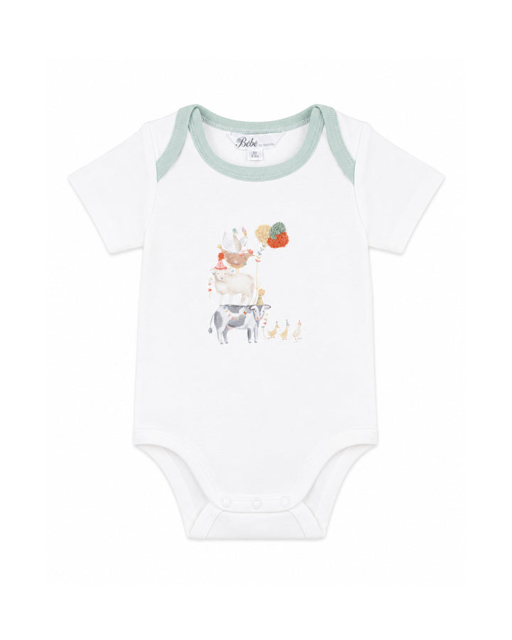 Bébé by Minihaha Scout Animal Stack Bodysuit - Cloud