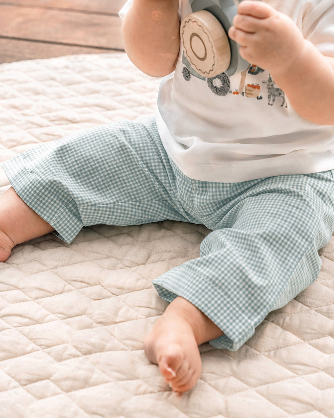 Bébé by Minihaha Scout Check Pants - Sage Check
