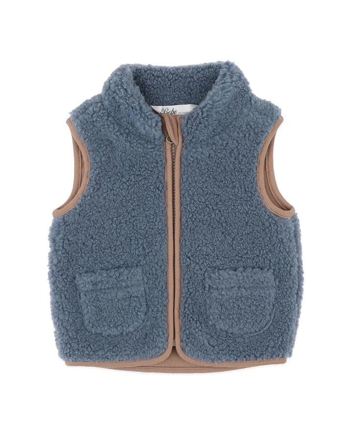 Bébé by Minihaha Sherpa Vest - Blue / Brown