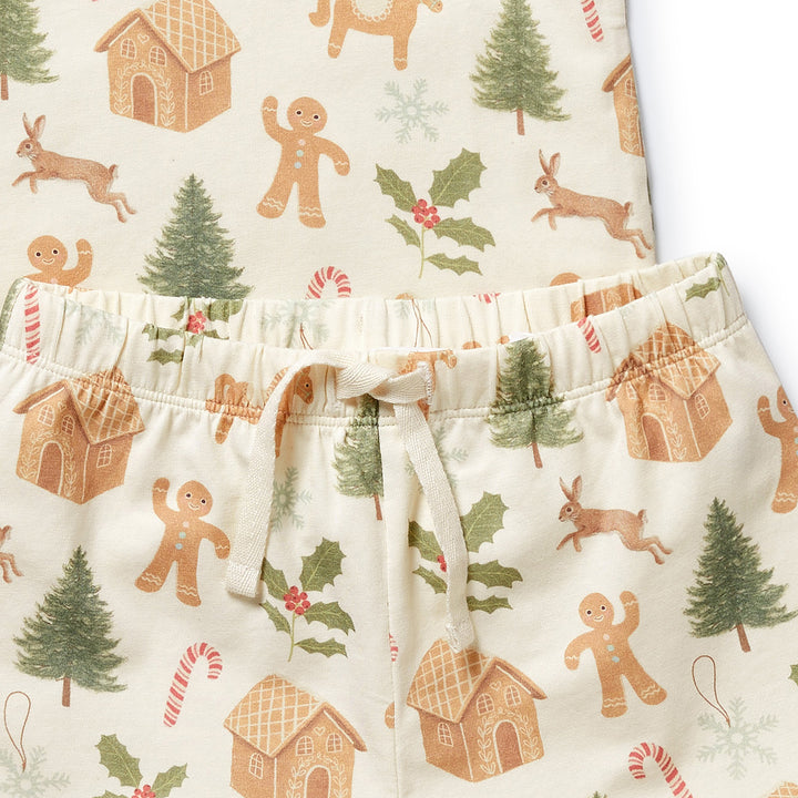 Wilson & Frenchy Organic Short Sleeved Pyjamas - Holly Jolly