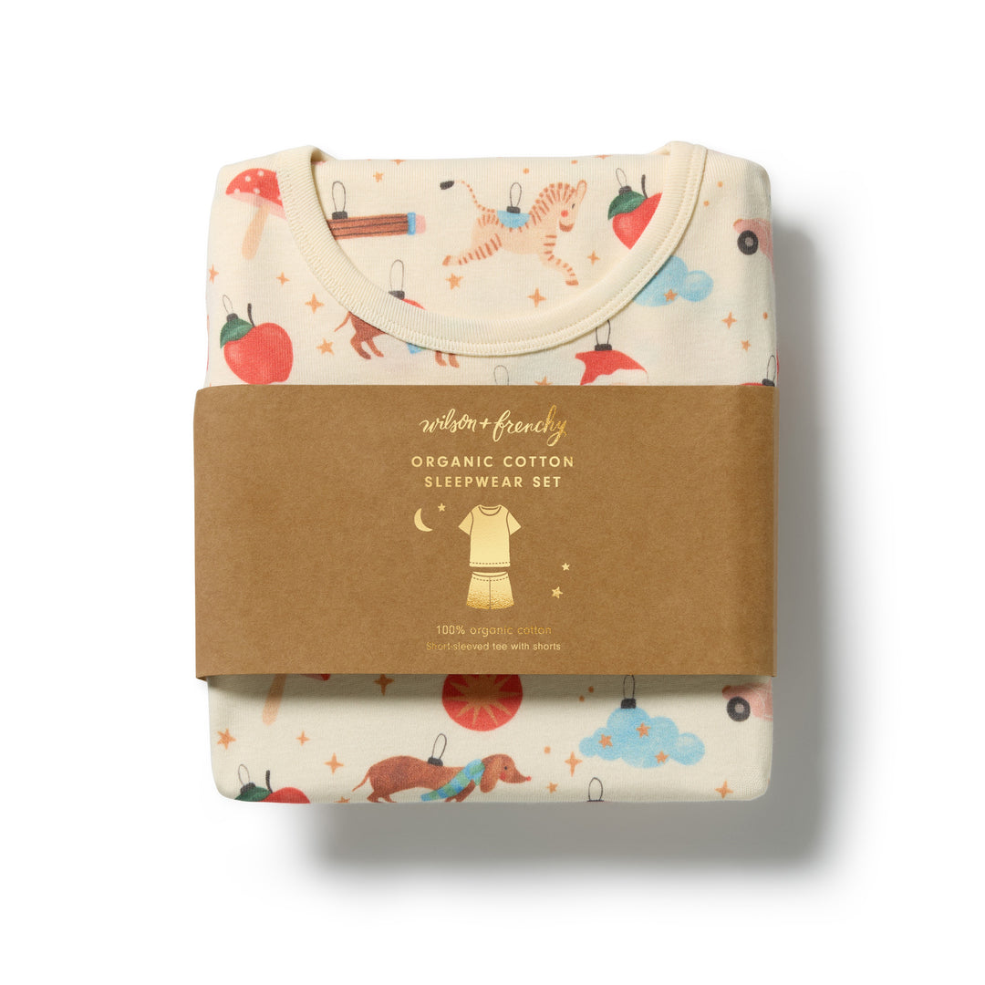 Wilson &amp; Frenchy Organic Short Sleeved Pyjamas - Deck The Halls
