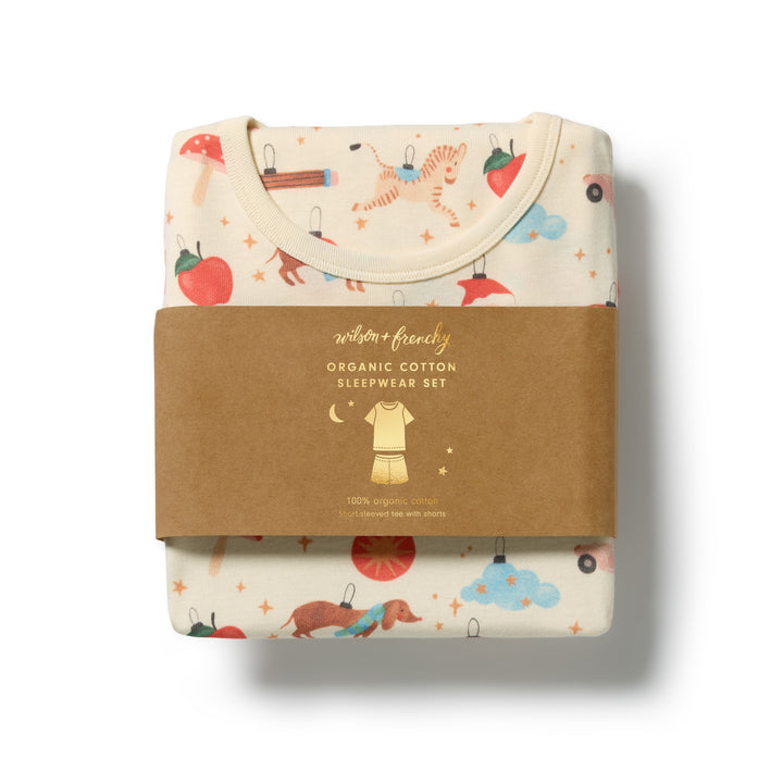 Wilson &amp; Frenchy Organic Short Sleeved Pyjamas - Deck The Halls