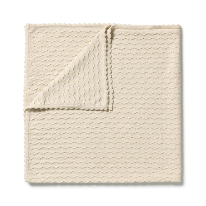 Wilson &amp; Frenchy Knitted Chevron Blanket - Milk Cloud