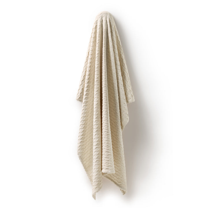 Wilson &amp; Frenchy Knitted Chevron Blanket - Milk Cloud