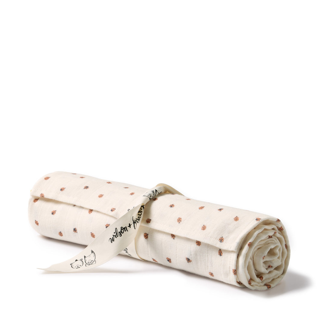 Wilson &amp; Frenchy Muslin Swaddle - Little Lady Bugs