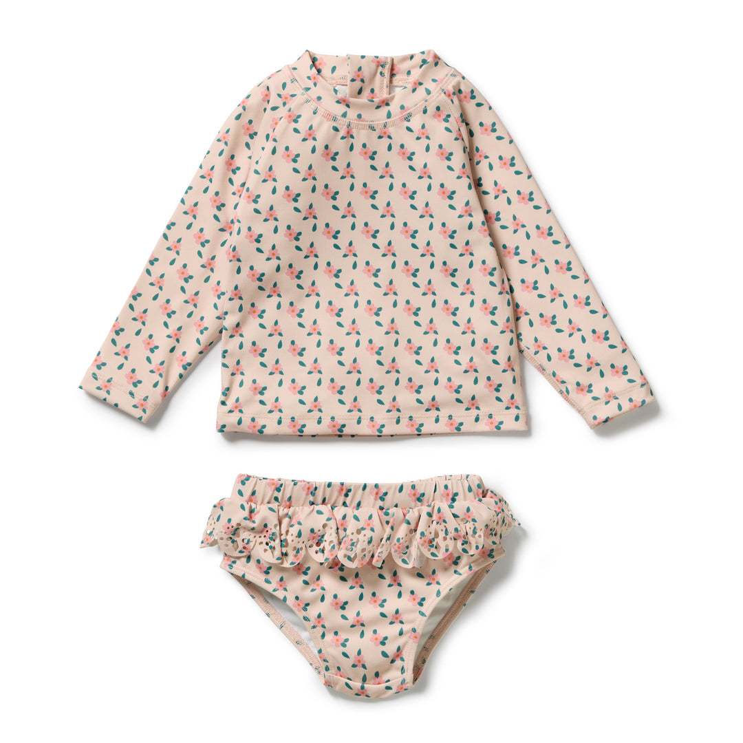 Wilson &amp; Frenchy Cutwork Rashie Swimset - Little Blossom