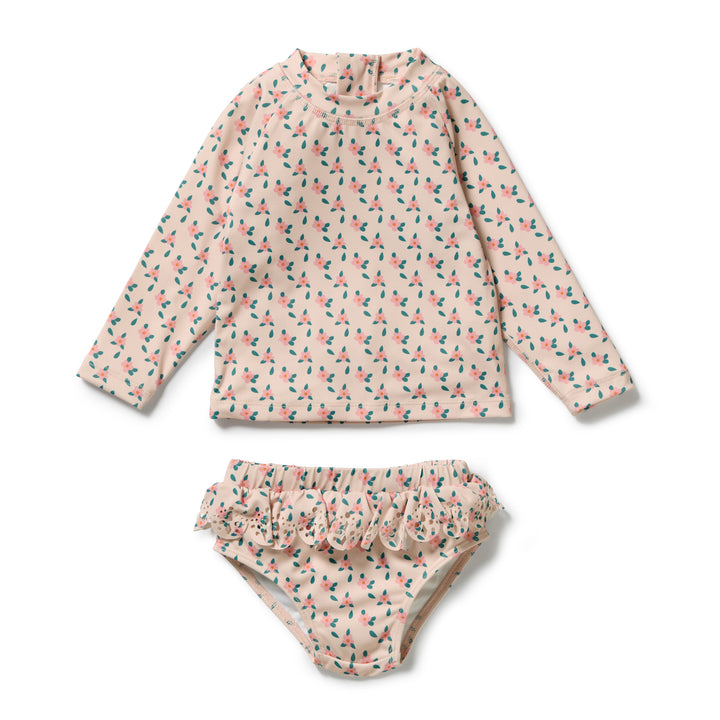 Wilson &amp; Frenchy Cutwork Rashie Swimset - Little Blossom