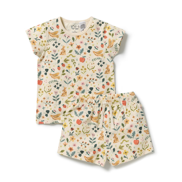 Wilson &amp; Frenchy Organic Short Sleeved Pyjamas - Summer Garden