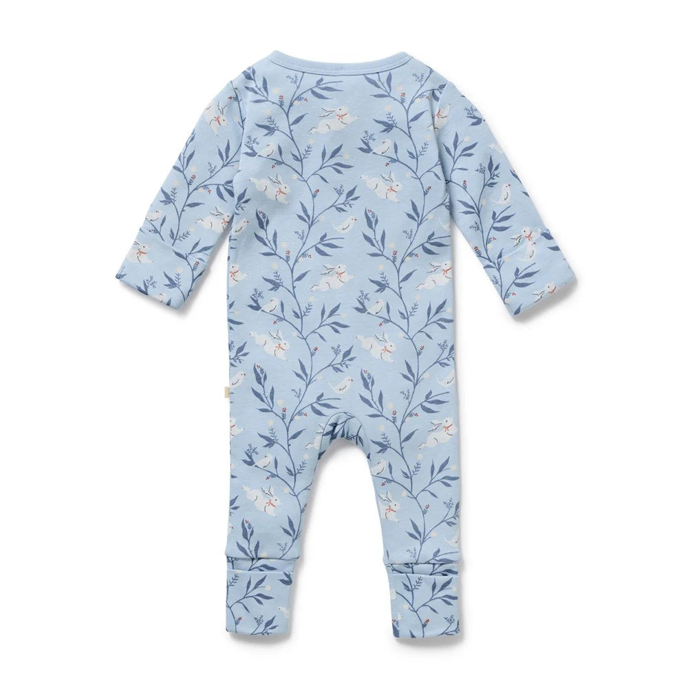 Wilson & Frenchy Organic Zipsuit with Feet - Bunny Whistle