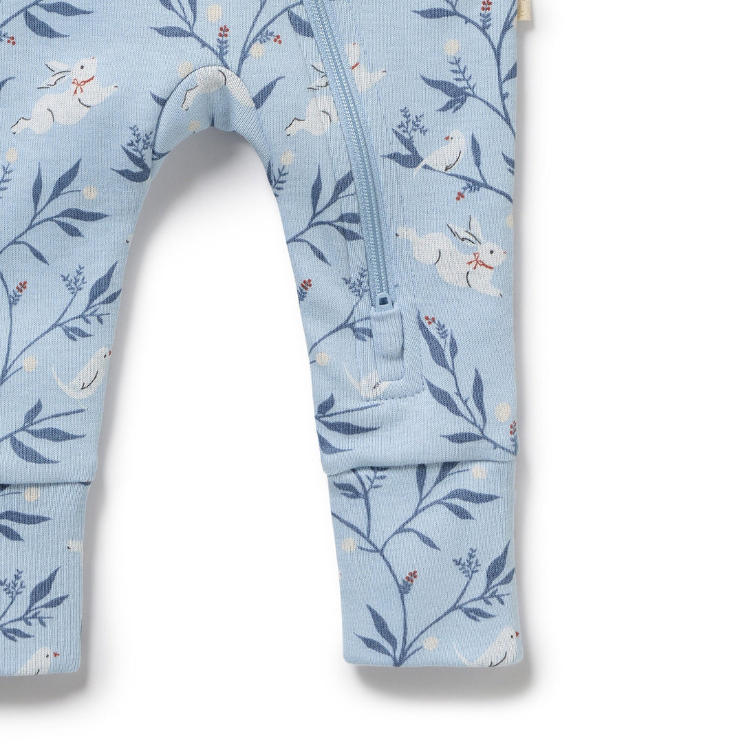 Wilson & Frenchy Organic Zipsuit with Feet - Bunny Whistle
