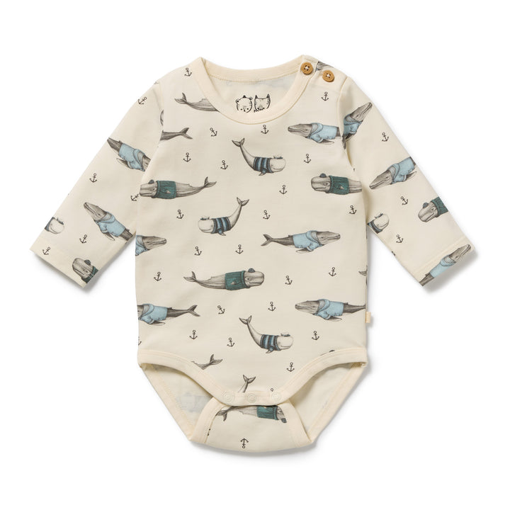 Wilson & Frenchy Organic Bodysuit - Woolly Whales