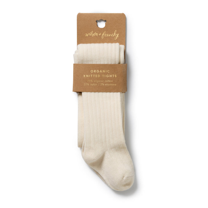 Wilson & Frenchy Organic Ribbed Tights - Buttermilk