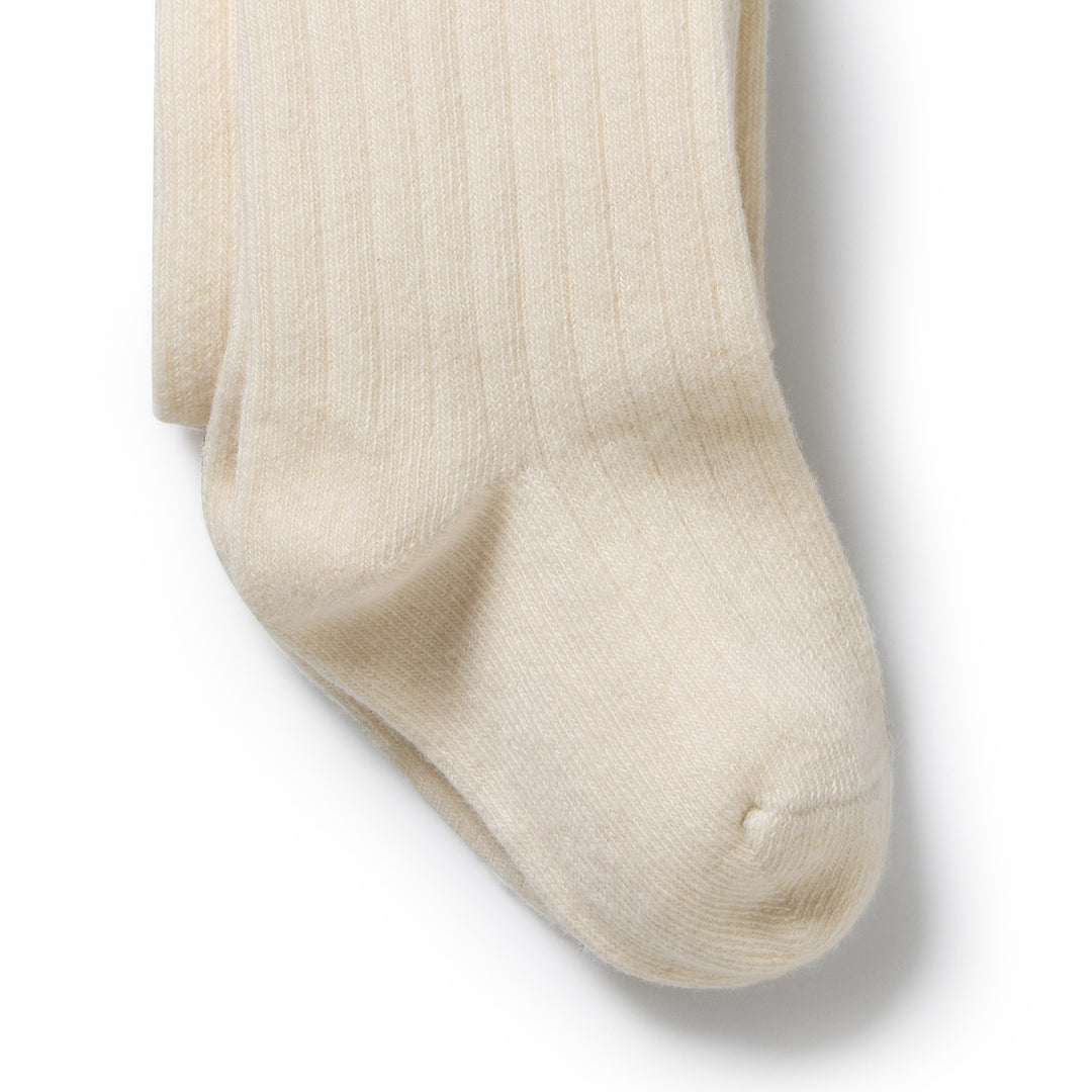 Wilson & Frenchy Organic Ribbed Tights - Buttermilk