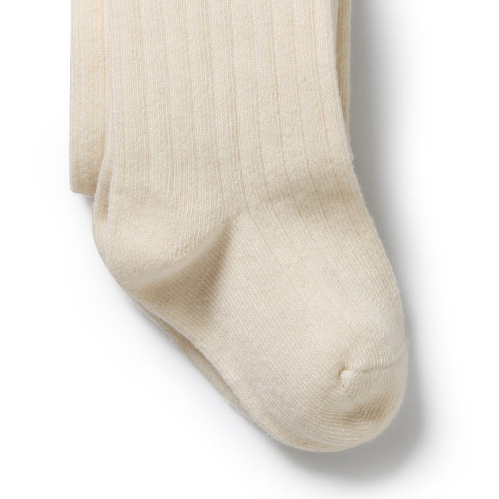 Wilson & Frenchy Organic Ribbed Tights - Buttermilk