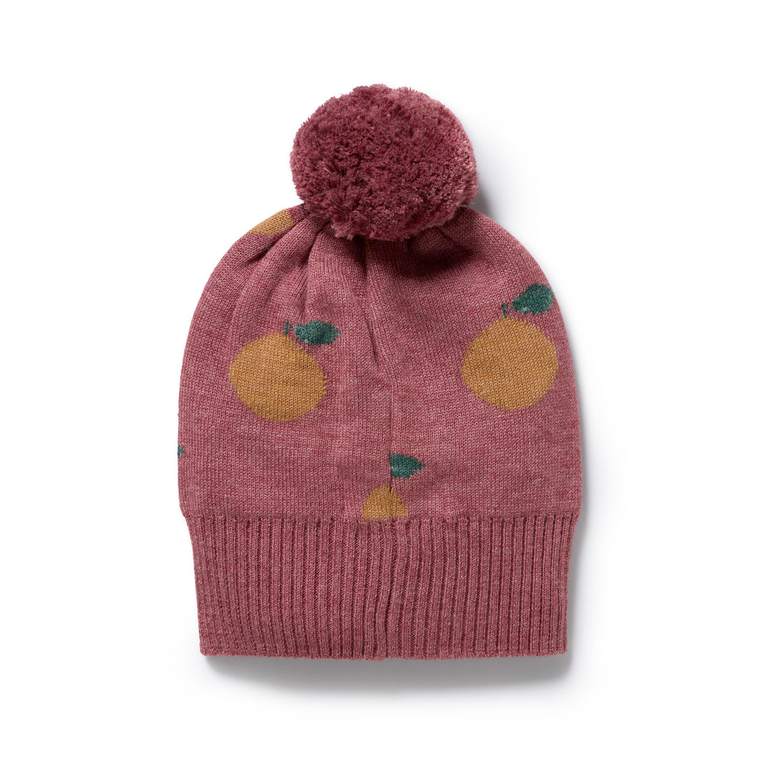 Wilson & Frenchy Organic Knitted Jacquard Hat - Clementine