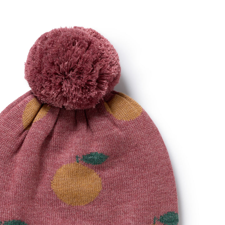 Wilson & Frenchy Organic Knitted Jacquard Hat - Clementine