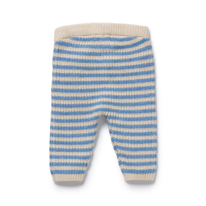 Wilson & Frenchy Organic Knitted Stripe Legging - Frosted Blue