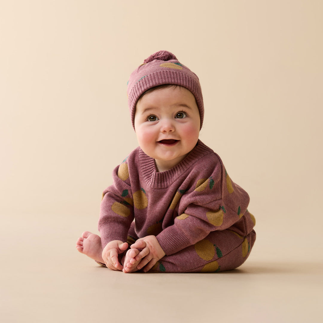 Wilson & Frenchy Organic Knitted Jacquard Legging - Clementine