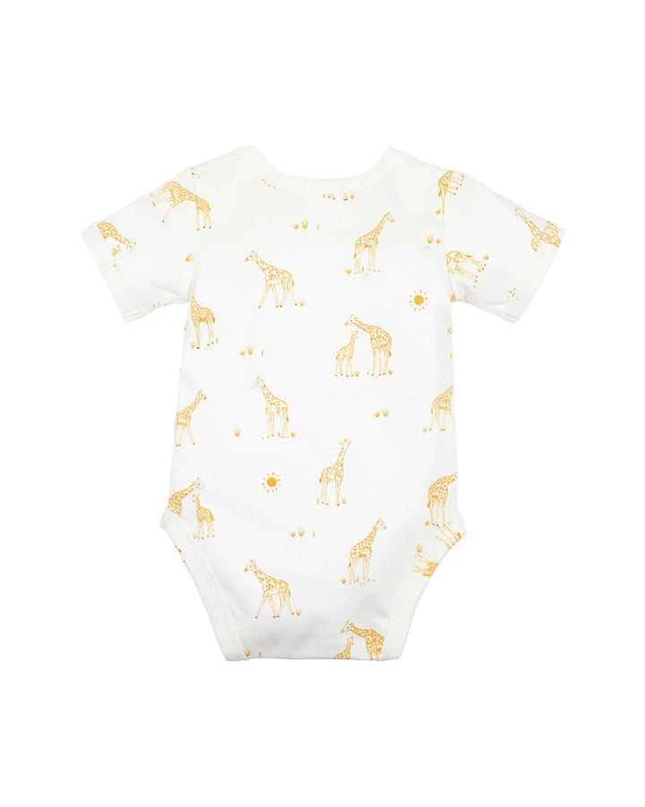Minihaha Short Sleeve Organic Bodysuit - Giraffe