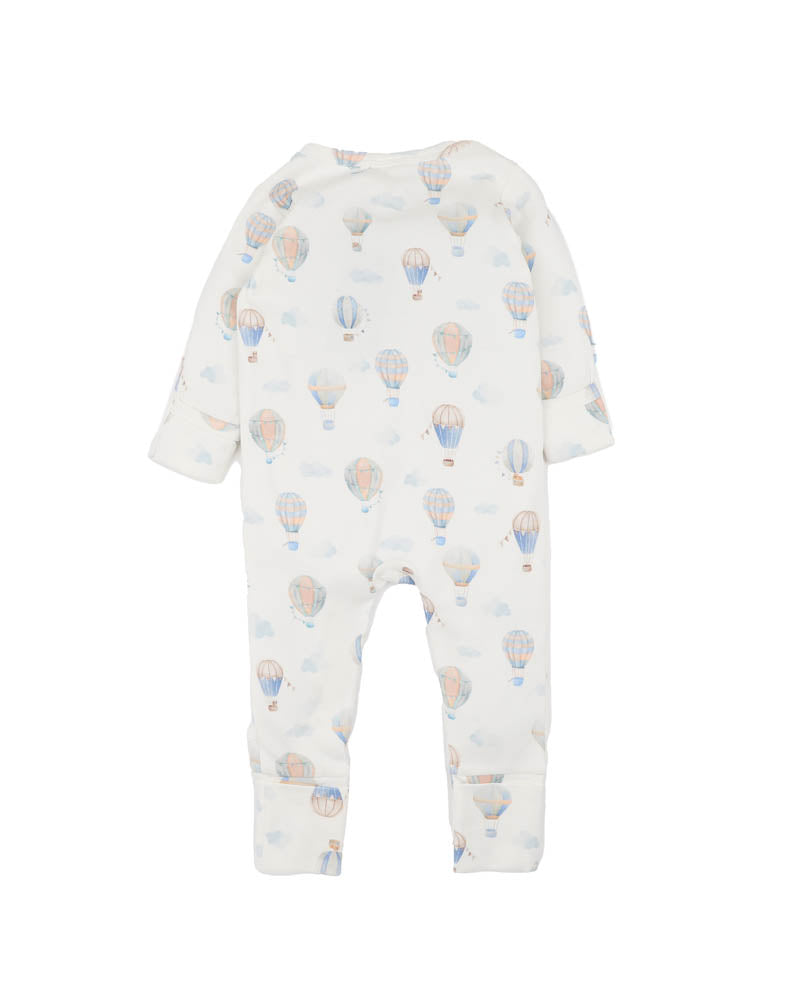 Minihaha Long Sleeve Organic Zipsuit - Sky High