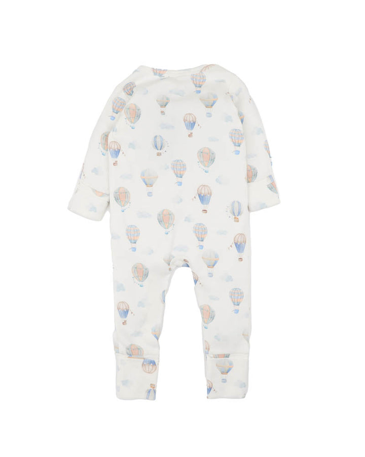 Minihaha Long Sleeve Organic Zipsuit - Sky High