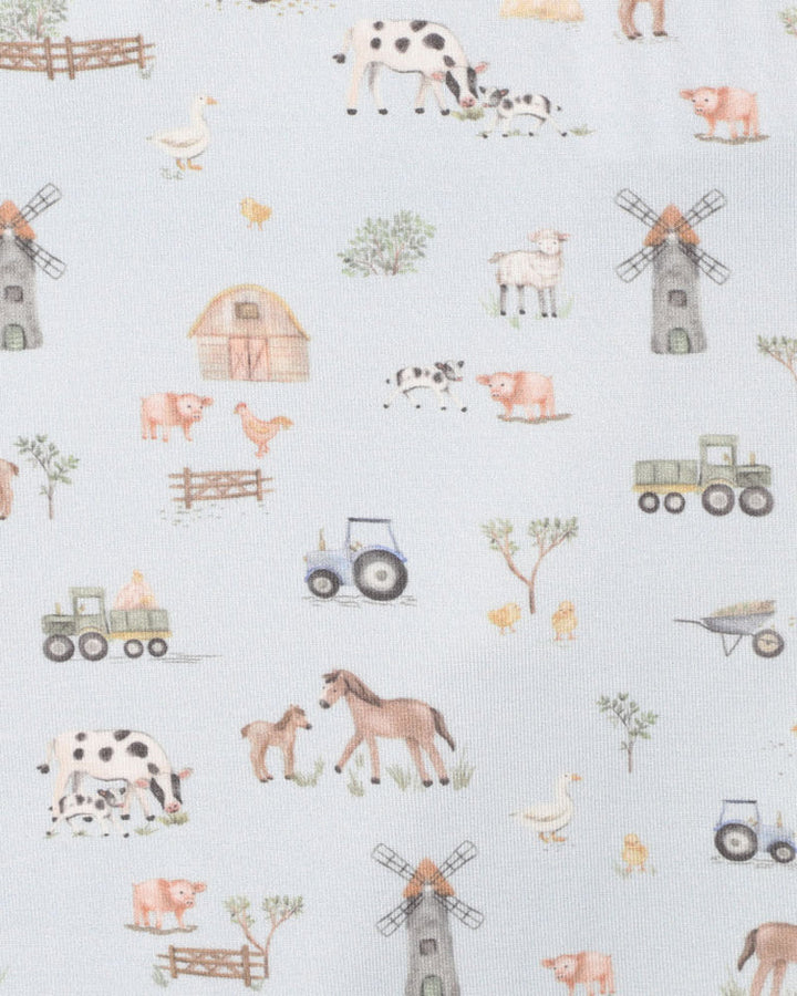 Minihaha Long Sleeve Organic Zipsuit - Farm