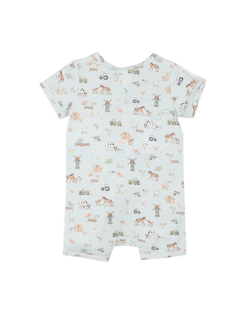 Minihaha Short Sleeve Zipsuit - Farm