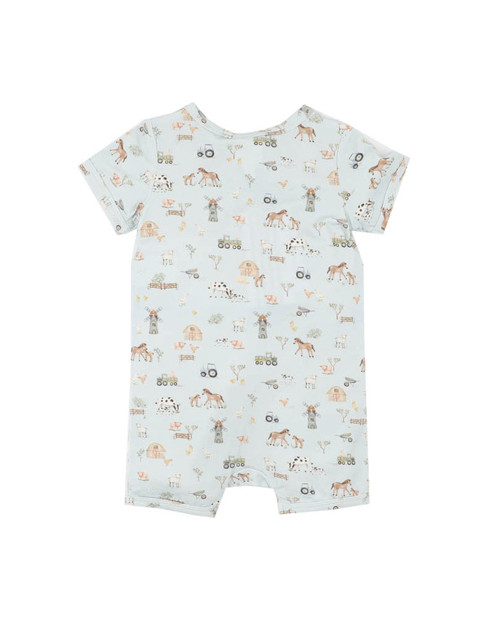 Minihaha Short Sleeve Zipsuit - Farm