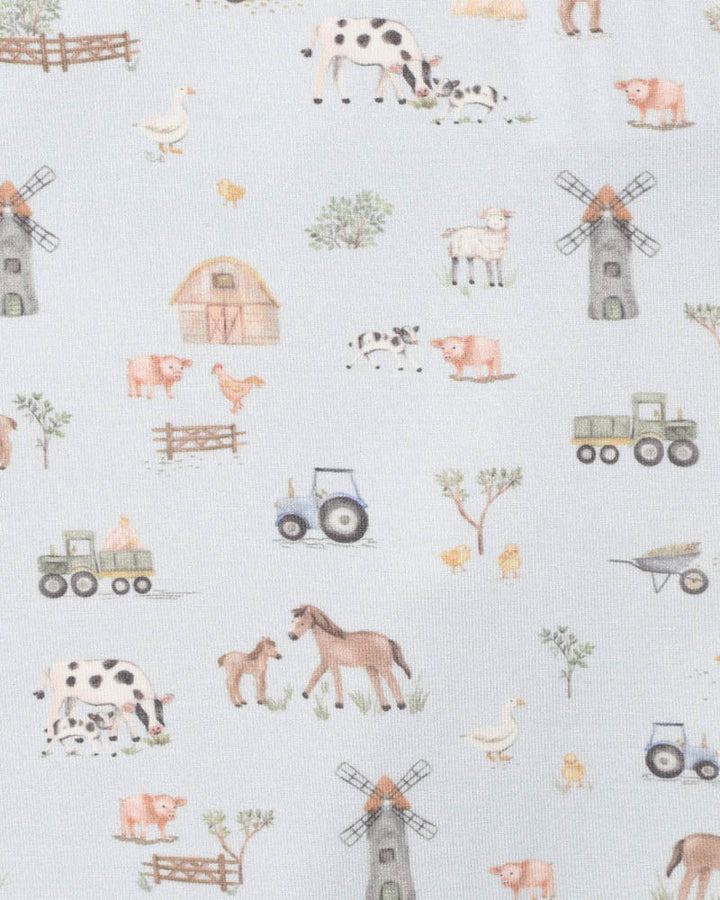 Minihaha Short Sleeve Zipsuit - Farm