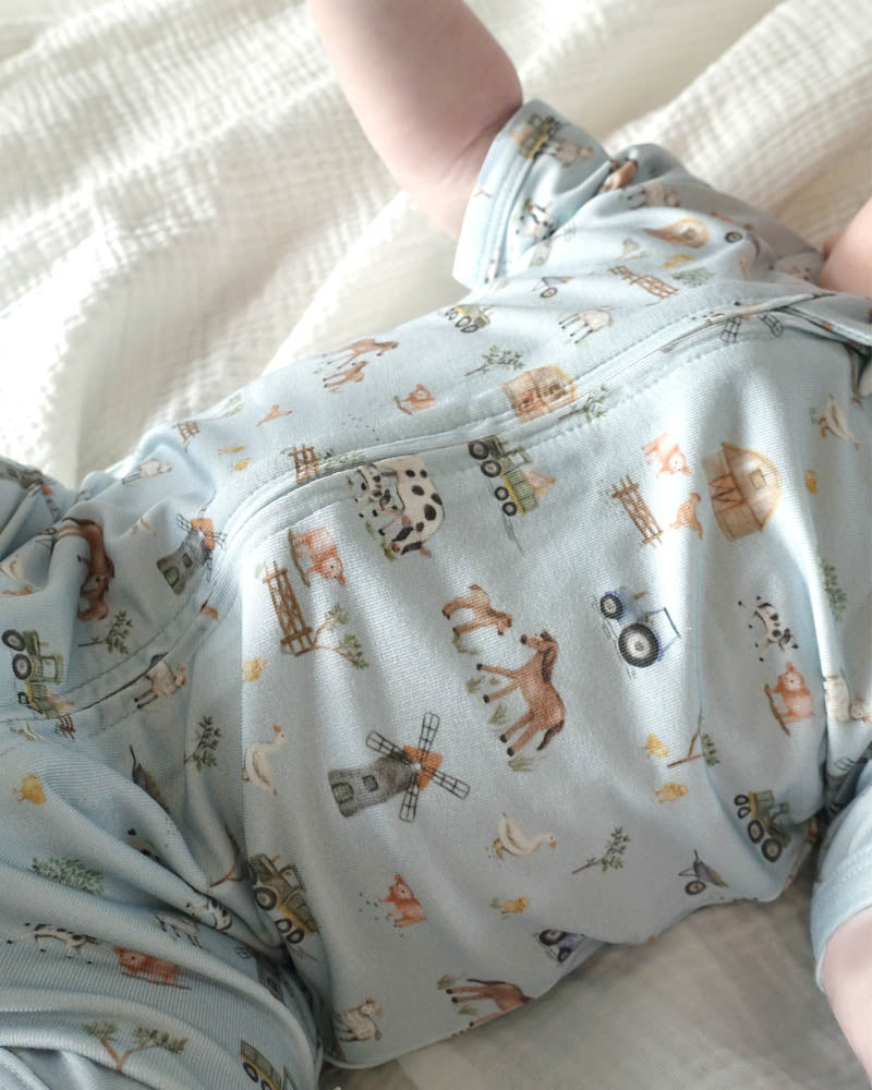 Minihaha Short Sleeve Zipsuit - Farm