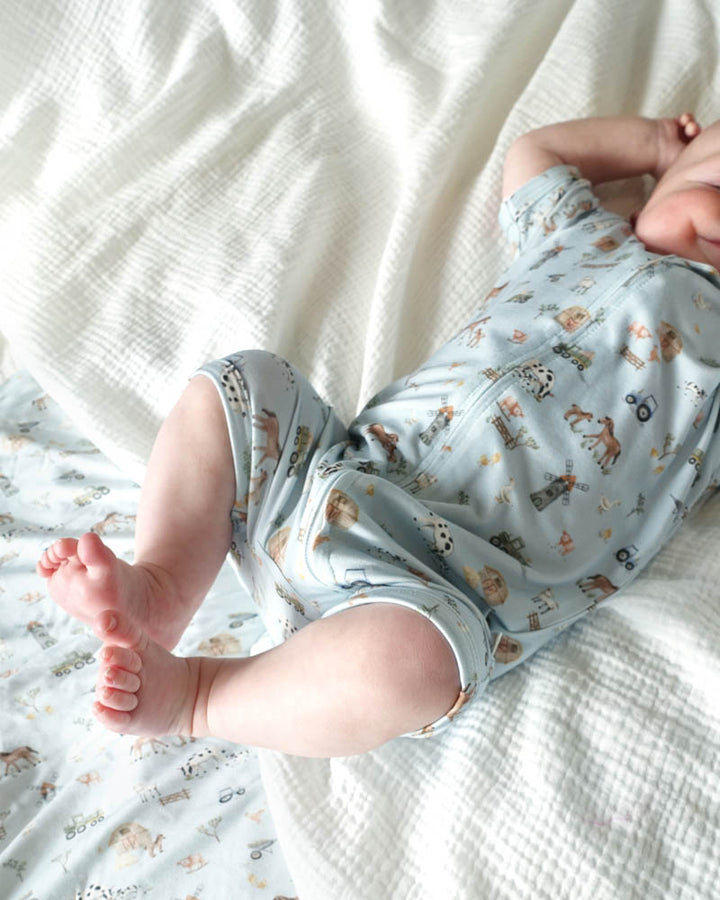 Minihaha Short Sleeve Zipsuit - Farm