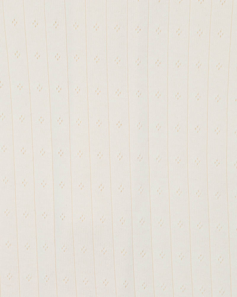 Minihaha Long Sleeve Pointelle Zipsuit - Milk