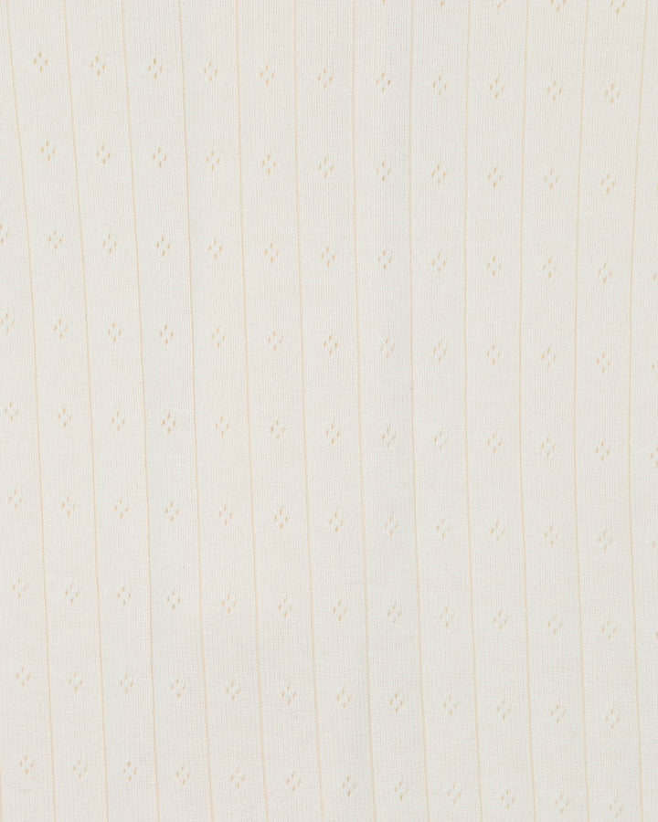 Minihaha Long Sleeve Pointelle Zipsuit - Milk