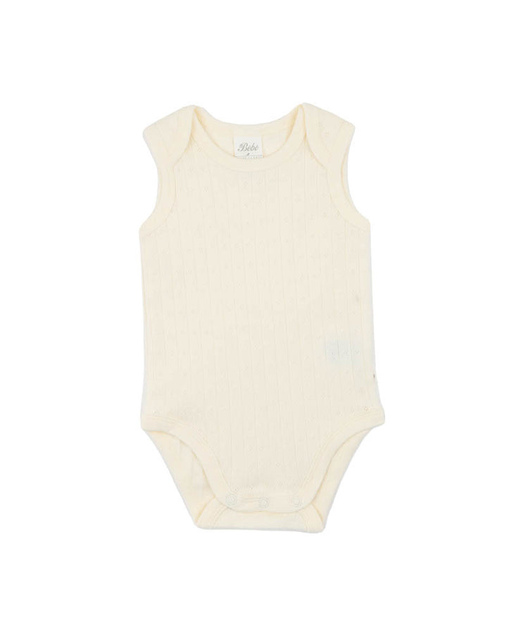 Minihaha Envelope Neck Pointelle Bodysuit - Milk