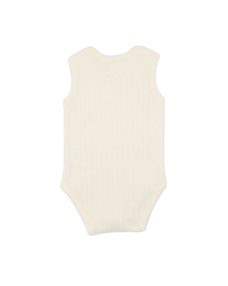 Minihaha Envelope Neck Pointelle Bodysuit - Milk