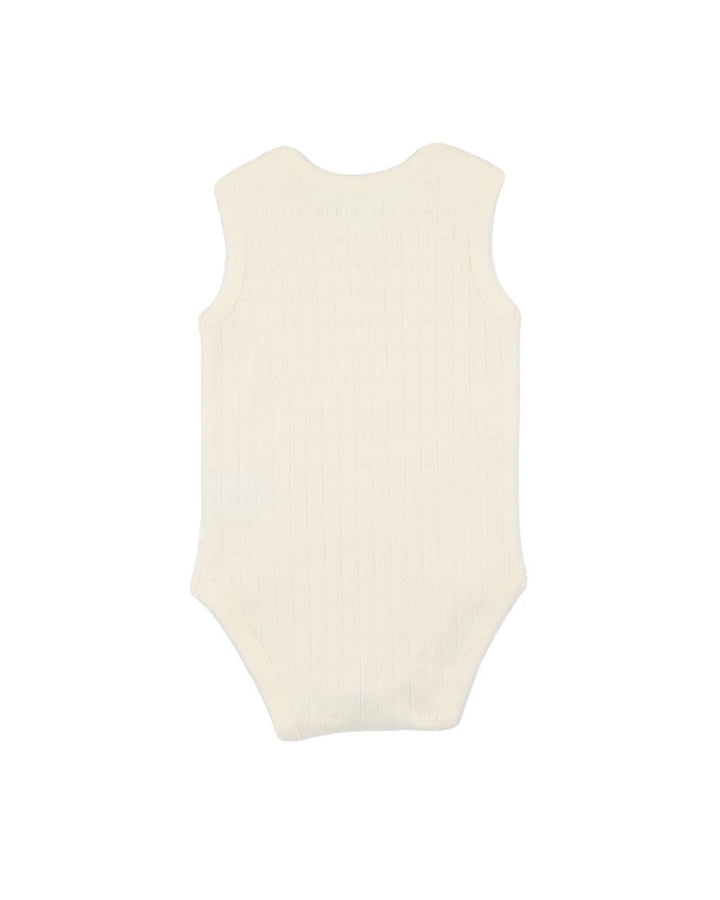 Minihaha Envelope Neck Pointelle Bodysuit - Milk