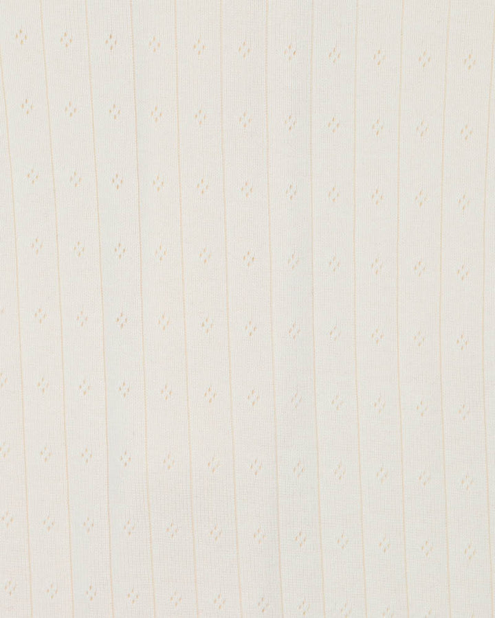 Minihaha Envelope Neck Pointelle Bodysuit - Milk