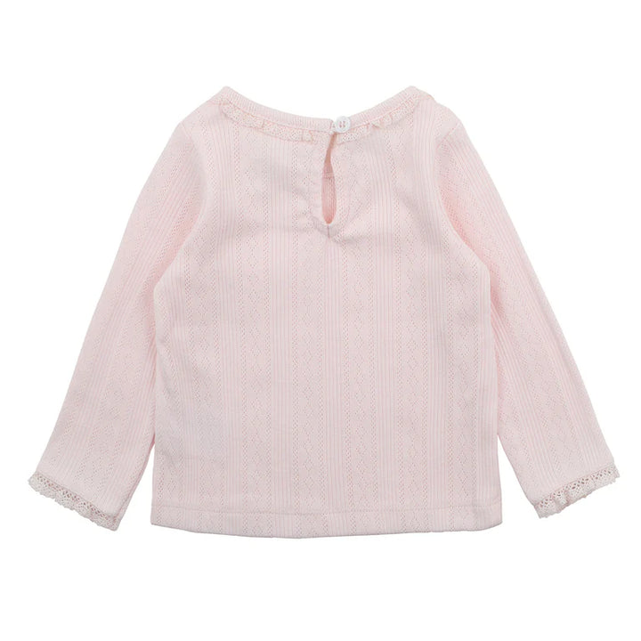 Minihaha Pointelle Organic Long Sleeve Tee - Pink