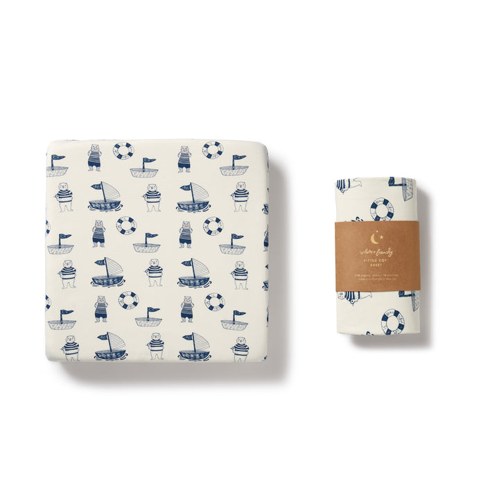 Wilson and Frenchy Organic Cot Sheet - Nautical Bear