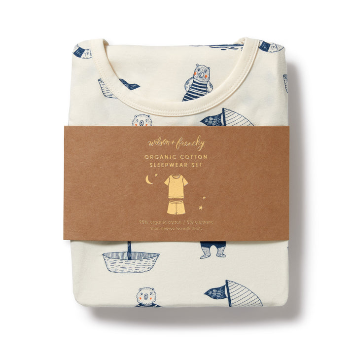 Wilson and Frenchy Short Sleeve Organic Pyjamas - Nautical Bear