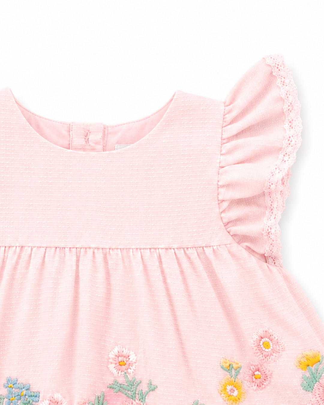 Bébé by Minihaha Pia Embroidered Overlay Bodysuit - Petal Pink