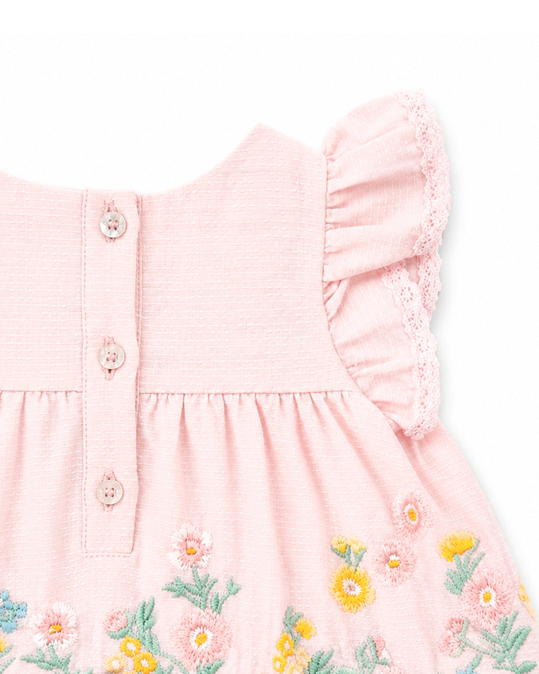 Bébé by Minihaha Pia Embroidered Overlay Bodysuit - Petal Pink