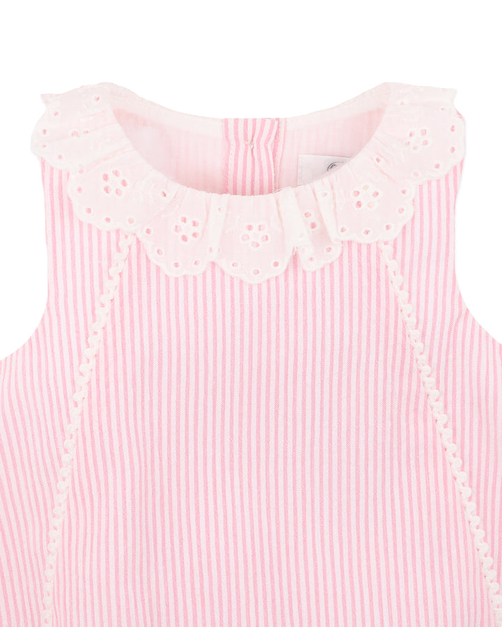 Bébé by Minihaha Willa Stripe Collar Bodysuit - Musk Pink Stripe