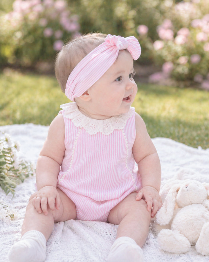 Bébé by Minihaha Willa Stripe Collar Bodysuit - Musk Pink Stripe