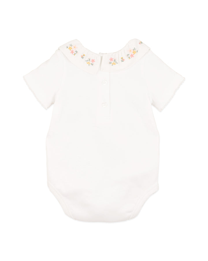 Bébé by Minihaha Willa Embroidered Collar Bodysuit - Cloud